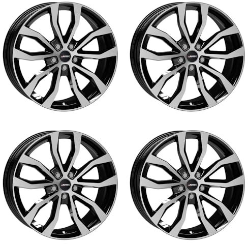 4x AUTEC Felgen Alufelgen UTECA 9.0x20 ET38 5x112 Schwarz poliert kompatibel mit Audi A6 S8 S4 S6 SQ5 S7 Q5 A8 A4 A7
