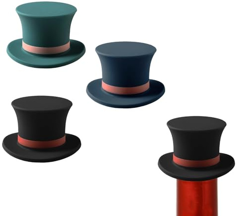 SUNTRADE Silicone Wine Stoppers for Wine Bottles, Magic Cap Decorative Beverage Wine Corks Wine Saver Bottle Top Cover for Christmas New Year Party,3PCS