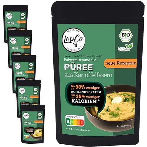 LOWER CARB KARTOFFELPRODUKTE | stark kohlenhydratreduziert = KETO| kalorienreduziert | protein- und ballaststoffreich | bio (6x Püree)