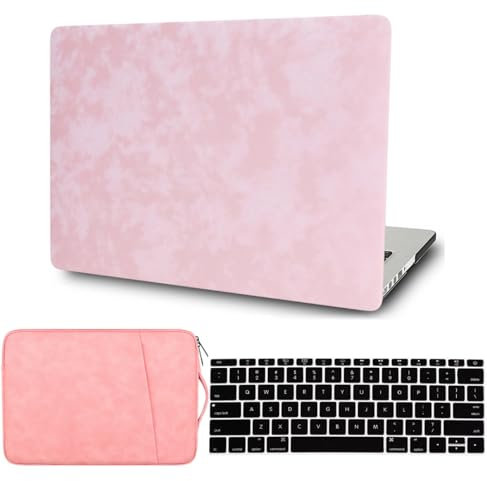FFBOFFC Funda Compatible con MacBook Pro 13 Pulgadas 2012 2011 2010 2009 2008 Modelo A1278 con CD-ROM, Cuero Carcasa Dura Protectora Estuche & Bolsa & Cubierta del Teclado, Rosa