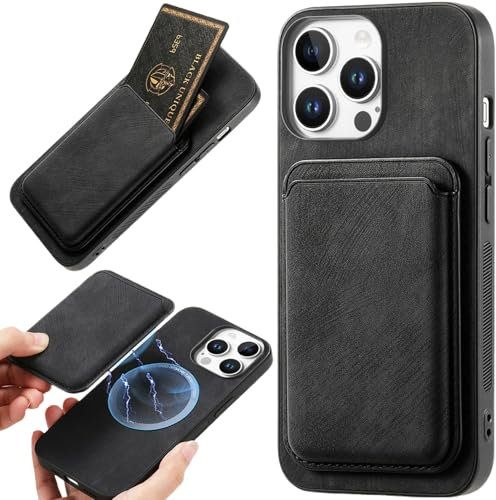 Fofvccv for Apple iPhone 16 Pro Wallet Case with Card Holder, Slim Vintage 2 in 1 Detachable Magnetic Wallet Case Credit Slot Phone Cover for iPhone 16 Pro 6.3'', CXKB Black