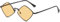 WDZAYXC Diamon mode Sonnenbrille mit Metallrahmen, UV400 Schutz (Schwarz/Gelb)