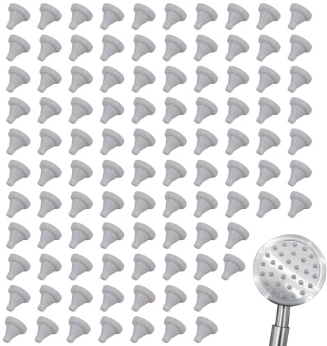 100PCS Silicone Nozzles, Shower Head Replacement Tips, Light Grey | Silicone Shower Nozzles for Shower Head Repair, 100PCS Set, Light Grey, Bathroom Use
