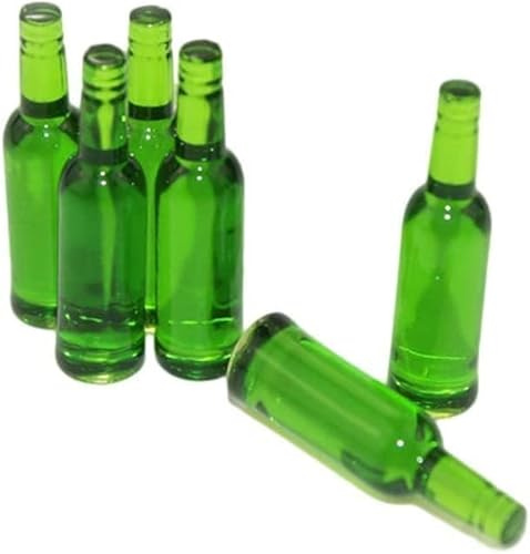 Mini-Bier-Getränke, Miniatur Haus-Bierglas-Modell, Getränke, Küche, Weinflaschen, Spielzeug, Zubehör,-Miniatur-Bierflasche, Essgetränke, Dekorationen, 6 Stück