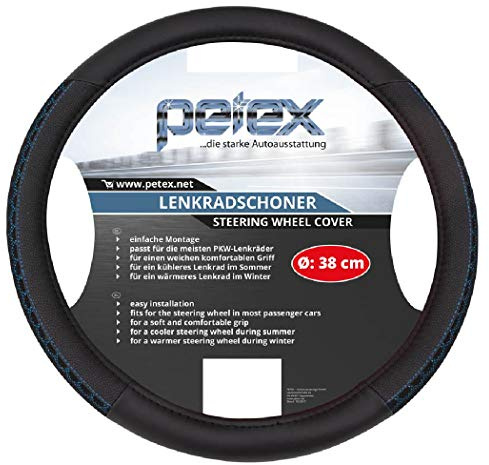 PETEX 433110305 Lenkradschoner, Durchmesser 38 cm, TPE-Ring, Design 1103, Blau, M