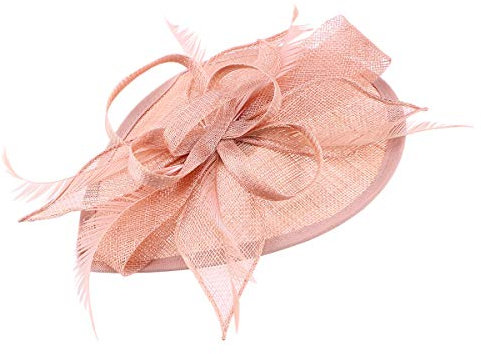 Frcolor Fascinator Hut, Hochzeit Feather Hut Filz Hut für Frauen (Pink)