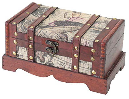 HMF 6408-123 Schatztruhe aus Holz | 23 x 13 x 11 cm | Klein | Amerika
