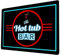 Hot Tub Bar, neon 80's style A4 metal hot tub bar sign plaque wall art