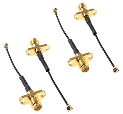 Oiyagai 4 Stück 5cm/2 Antenne WiFi Pigtail-Kabel SMA Weiblich Panel Mount 2-Loch zu UFL./IPX MHF1 1.13 Kabel
