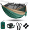 Camping Hängematte mit Moskito/Bug Netz, Tragbare Fallschirm Nylon Hängematte mit 10ft Hängematte Baumriemen 17 Schlaufen und einfache Montage Karabiner, für Camping, Rucksackreisen, Reisen, Wandern