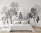 MIWEI Wallpaper Papier Peint Panoramique Jungle Noir Et Blanc 150 x 105 cm Forêt Papier Peint Nature Intissé Murale Chambre Salon（150cmX105cm）