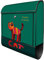 banjado® Design Briefkasten personalisiert Orange Katze 38,5x46,5x13cm & 2 Schlüssel - Briefkasten Stahl schwarz Zeitungsfach pulverbeschichtet - Postkasten A4 Einwurf inkl. Montagematerial