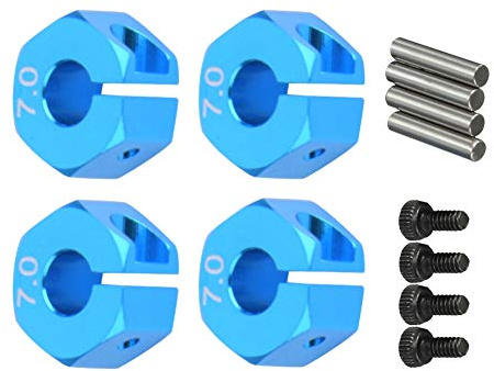12mm Sechskantadapter RC Felgenmitnehmer Aluminium | Sorgt für spielfreien Radlauf ohne Wackeln, 7 mm Dicke Aluminiumlegierung, Radnabenadapter für 1/10 RC Auto Truck Crawler