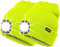 ATNKE 2Pcs Neue Warme LED beleuchtete Mütze,Unisex USB wiederaufladbare Laufmütze Ultra Bright 4 LED wasserdichte Lichtlampe Mehrfarbig/Fluorescent Yellow