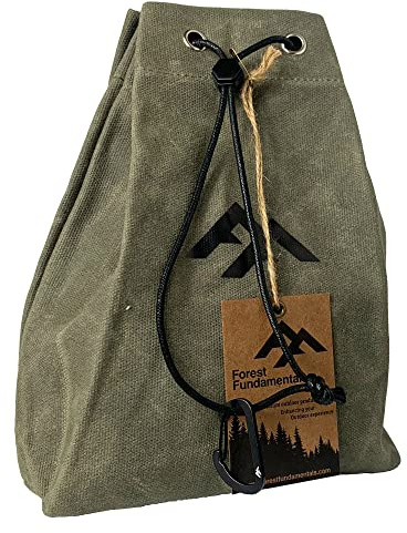 Bolsa de yesca hecha a mano para bushcraft, camping, senderismo y búsqueda de comida | Lona de algodón encerado impermeable | Bolsa con cordón | Hecho a mano en Reino Unido.