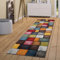 TT Home Wohnzimmer Teppich Bunt Kurzflor Wohnzimmerteppich Meliert 3D Optik Geometrisch, Farbe:Bunt, Größe:80x300 cm
