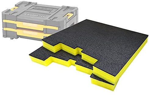 Shadow Foam TSTAK/ProStack Drawers Inserts - [Yellow 30mm Twin Pack] Perfect fit for DeWalt TSTAK Drawers & Stanley Prostack Drawers | Fantastic for Hand Tools, Power Tools & Tool Storage