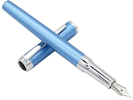 Abcsea 1 Stück Füllfederhalter, Füllfederhalter Fein, Füller für Schule, Geschäft, Arbeit, Geschenk, Blau
