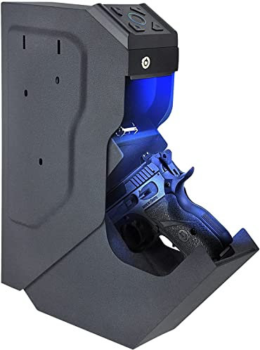 Caja fuerte biométrica de acceso rápido para pistolas, para mesita de noche, huellas dactilares, pistola, mesita de noche, pistola inteligente, montaje en pared, teclado de escritorio