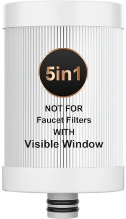 WINGSOL Wasserhahn-Wasserfilter-Ersatz, 5-in-1-Multifunktionsfilter NSF/ANSI 42 & 53, reduziert 99,6% Bleichlor, verbessert pH-Wert und Geschmack, Mineralwasser, kompatibel mit