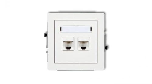 DECO Computersteckdosen Doppel 2xRJ45, Kat. 5e, 8-polig weiß DGK-2 Karklik Elektrotechnik 5903418062149