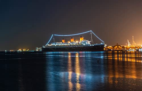 LHJOYSP mädchen Geschenke 3D Puzzle 1000 Teile City Boat California Gulf U.S. Liner Queen Mary Long Beach 75x50cm