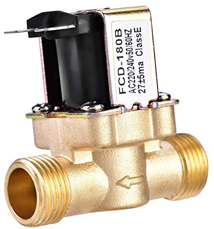 Water Valve 1/2 AC 220V, Normally Closed(NC) Brass Electric Solenoid Valve Pressure Regulating Valve Drinking Fountains Switch, for Washing Machine, Garden Spray Irrigation