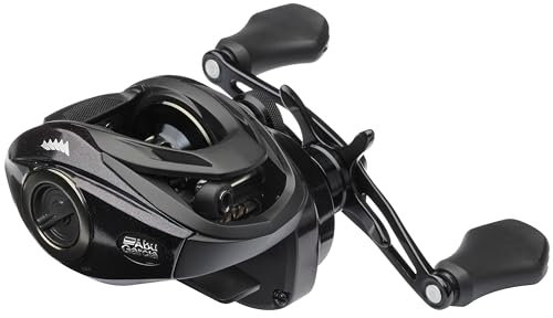 Abu Garcia Spike® Wurfrolle Angelrolle Low Profile Baitcastrollen Raubfischangeln Barsch Zander Unisex Grün/Lila/Schwarz LP | Linkshänder | 7,1:1