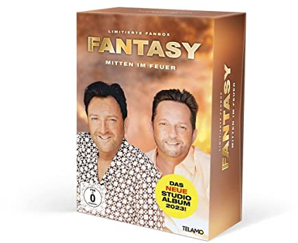 Fantasy, Neues Album 2023, Mitten im Feuer, Limitierte Fanbox mit One-Sized T-Shirt, Armband, Duftkerze, Autosticker