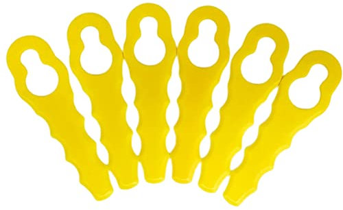 Lame Plastique Coupe Bordure, Lame Coupe Bordure Tondeuse à Gazon, Têtes Double Lames Dentelées, Lames Débroussailleuse de Rechange en Plastique, Accessoires pour Coupe-Bordures (Jaune,100Pcs)