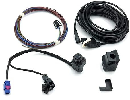 HZ-DESIGN Rückfahrkamera 'low' zum Nachrüsten incl. Taster und Kabelsatz für RNS 510 RNS 315 RCD 510 kompatibel mit T5 Golf Caddy Passat Polo