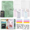 A6 Budget Binder mit Taschenrechner Budget Planner Deutsch, Lederbudget Binder Geld Organizer mit 12 Bargeldumschlägen und Budgetblättern (Grün)