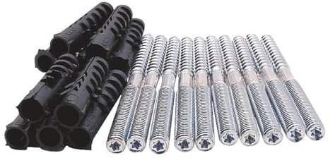 Sanitop-Wingenroth 2 Stockschrauben mit Dübel 10 mm, M8 x 50 mm, verzinkter Stahl, 104030