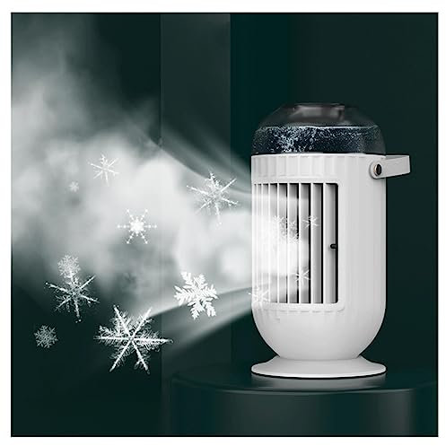 BAIYUN Aire Acondicionado PortáTil con Hielo, 4 en 1 Aire Acondicionado Camper | Enfriador De Aire Portatil con 3 Colores led, 2 Modos 3 velocidades para el hogar Oficina