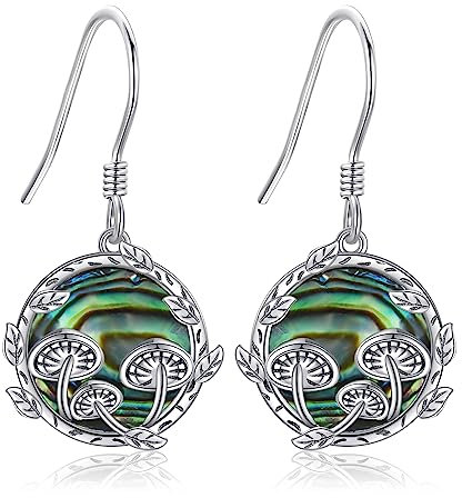 Pilz Ohrringe Sterling Silber Pilz Ohrringe Abalone Shell Pilz Schmuck Pilz Geschenke für Frauen Mädchen