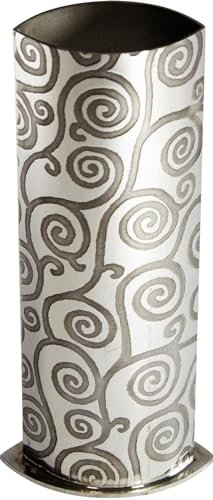 I LUV LTD Hoch 6,3 inch Zinn Knospe Vase für Blumen Überall mit Tree of Life Design Geprägt Hell Poliert Beenden Wohnaccessoires Lieferung im Karton