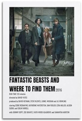 Filmposter Phantastische Tierwesen, Raumdekoration, Poster für Schlafzimmer, Wohnzimmer, Wände, 30 x 45 cm, ungerahmt