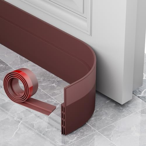 AOTUAO Boudin de Porte Isolant Froid, 100 X 5 CM Bas de Porte Isolant anti Froid, Boudin de Porte, Bas de Porte, Boudin Porte Idéal pour Anti le Bruit Humidité Poussière Cafard Insectes (Brun)