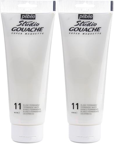PEBEO 220 ml Studio Gouache, Permanent White, 270-011 (Pack of 2)