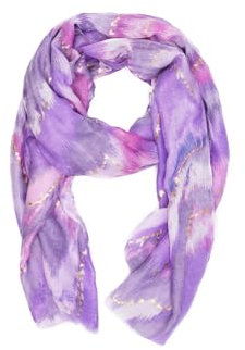 QUEEN HELENA Sciarpa Morbida Leggera Stola Avvolgente Foulard Girocollo a Fantasia Elegante Donna SC026 (Viola)