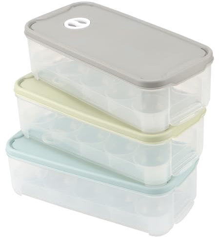 JIEHIN 3 Stück Eierbehälter für 10 Eier, transparent Eierbehälter mit Deckel, Kunststoff Eier Aufbewahrungsbox Eier Transportbox, Eier Aufbewahrung Kühlschrank Stapelbare Eierbox für Küche