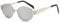 YAMEIZE Retro Ovaler Metallrahmen Sonnenbrille – für Damen und Herren, klassisch, rund, UV400-Schutz, kleine Brillen, Schatten für den Außenbereich, Silberfarben