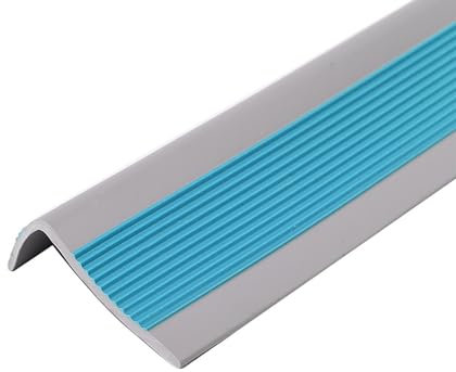 USFJATI Wohnung Vinyl-Anti-Rutsch-Treppenkante, Selbstklebend Kantenschutz Antirutsch, PVC Winkelprofil Kunststoff Treppenkantenprofil Kantenschutz Selbstklebend(Color:Blauw)