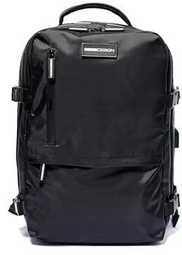 MOMO Design Rucksack für Herren aus Kunstleder Veganes Produkt 54,5 x 37,5 x 20 cm SHUTTLE-BLACK