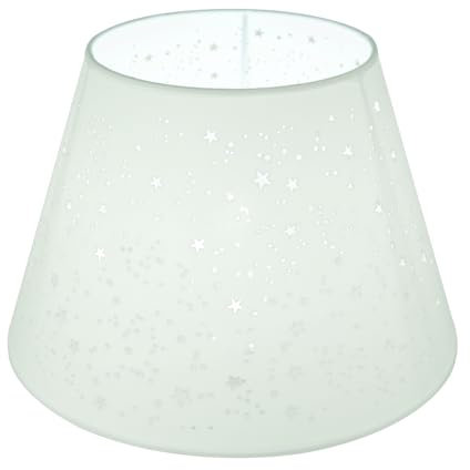 DULEE Φ 12 Einfache Tischleuchten Lampenschirm Nachttisch Lampenschirm Wandleuchte Lampenschirme,Weiße Sterne (Top)18*(Height)20cm*(Bottom)30cm