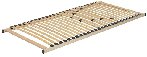 Beliani Slatted Bed Base Brown Birch Wood Single Size 3ft Wooden Frame | Full Assembly Required, 100 kg Capacity, 90 x 9 cm
