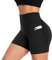 ACTINPUT Radlerhose Damen Kurze Shorts mit Taschen High Waist Sporthose Leggings Blickdicht Hotpants Unterhose Boxershorts Sommer(Schwarz,S-M)