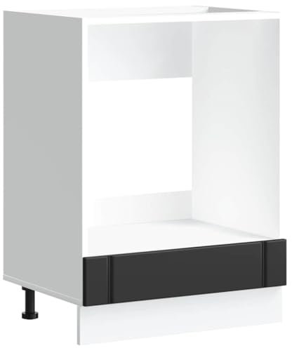 vidaXL Herdumbauschrank Lucca Schwarz Holzwerkstoff, Backofenschrank, Herdschrank, Ofenschrank, Küchenofenschrank, Küchenherdschrank