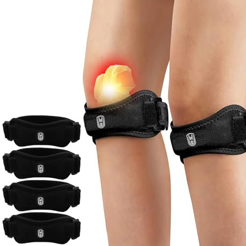 JINGIHE Juego de 4 rodilleras para el dolor de rodilla, estabilizador de rótula, rodilleras y alivio del dolor para correr, senderismo, fútbol, baloncesto, jumper, tenis, tendinitis, sentadillas de