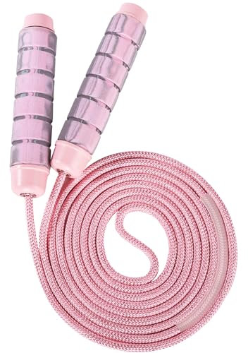 Corda per saltare per donne e uomini, lunghezza regolabile, in cotone, per adulti e bambini, attrezzatura da allenamento per perdita di peso, cardio, boxe e fitness, adatta per casa, palestra e scuola